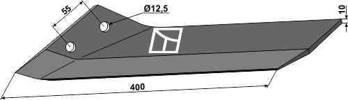 Replacement wings - left fitting for Lemken Kristall 3374541