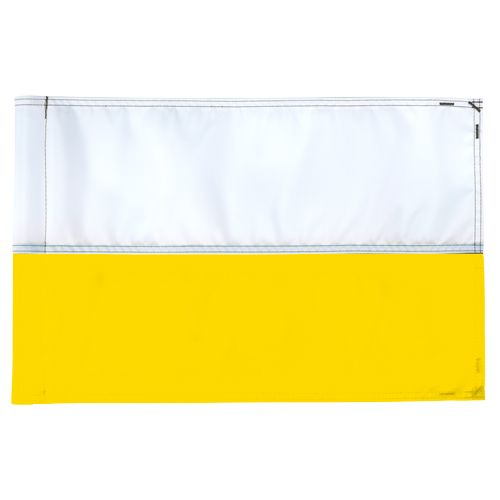 Horizontal stripe golf flag - white with yellow