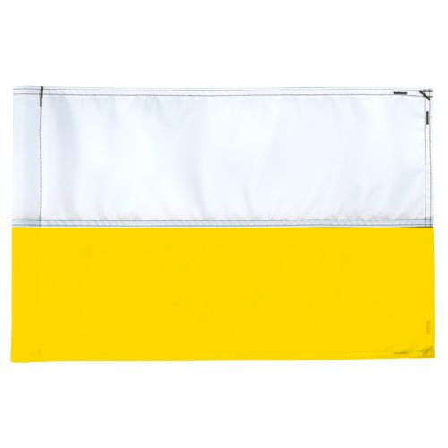 Horizontal stripe golf flag - 400d tube - white - with yellow