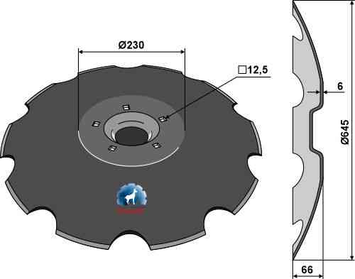Notched disc - Ø645x6 31-3744
