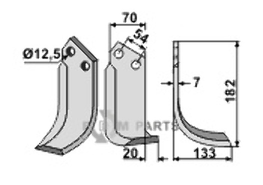 Blade, right model fitting for Pegoraro 1852