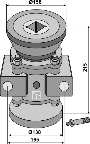 Voor vierkante assen 38x38