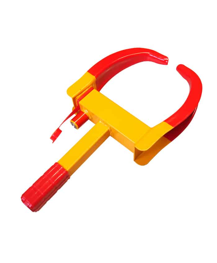 Lawnmower security wheel clamp 2 key lock