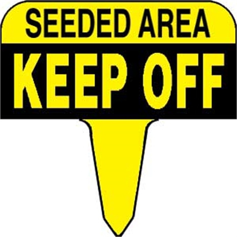 Sign - seeded area keep off