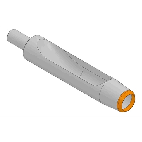 Alloy machined side-eject tine with carbide tip - .375mt x 4.500l x .645od