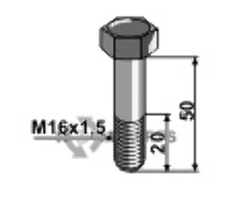 Bout - m16x1,5 x 50 - 10.9 63-buc-900 Bout - m16x1,5 x 50 - 10.9 63-buc-900