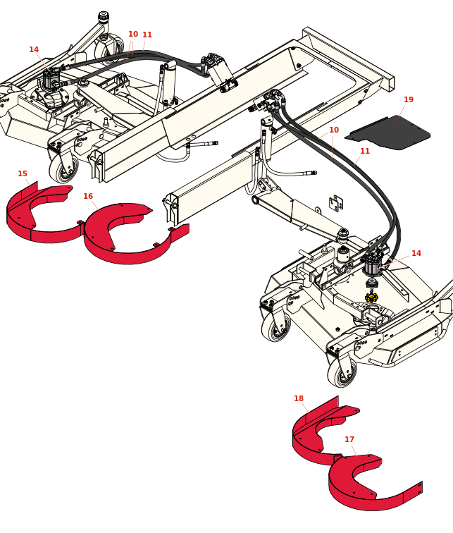 Toro Groundsmaster 4010-D Right-Hand & Left-Hand Deck Hydraulics and Discharge Chambers Toro Groundsmaster 4010-D Right-Hand & Left-Hand Deck Hydraulics and Discharge Chambers