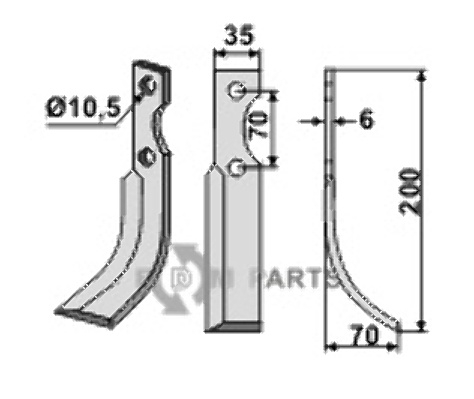 Blade, right model fitting for S.E.P. 60-70-100 / 207843