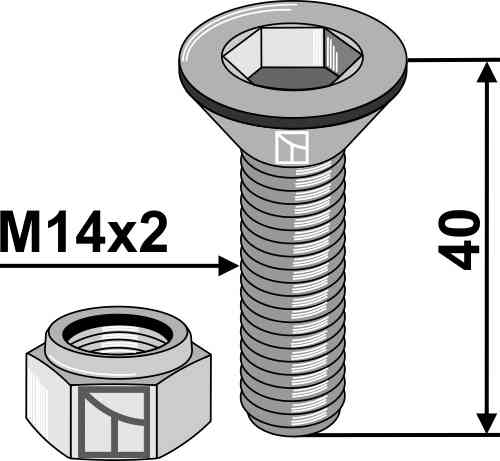 Hexagon socket bolt with self-locking nut