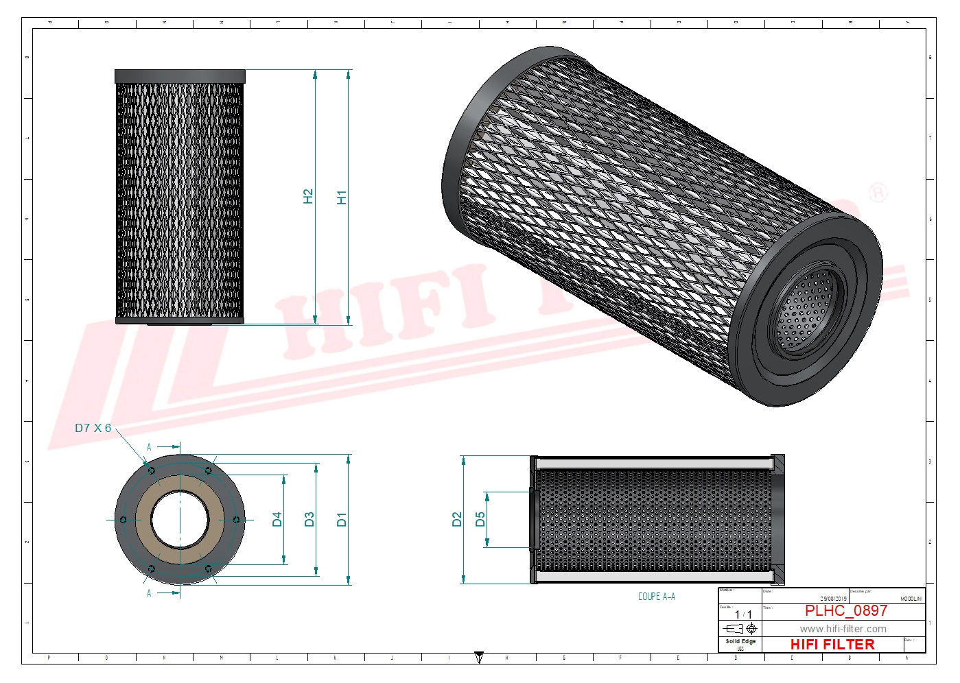 Hydraulic filter passend voor xcmg 803164960