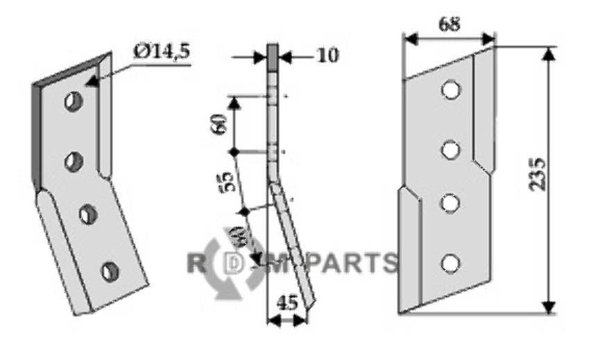 RDM Parts Mes voor grachtenfrees