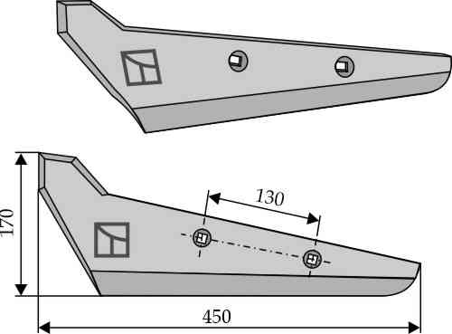 Beet lifter share, left model