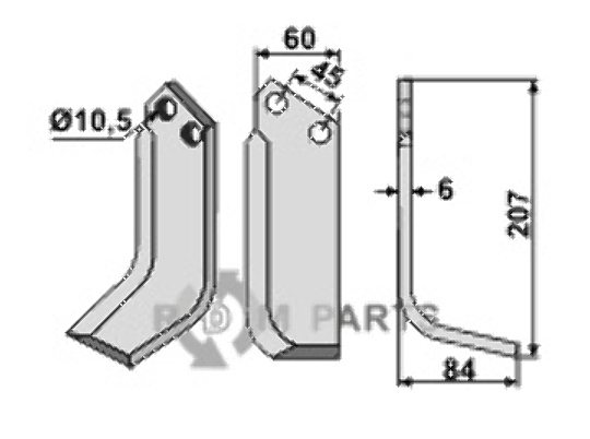 Blade, right model fitting for Valpadana MC18-4RM20