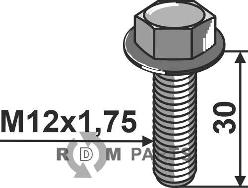Ratchet-head screw M12x1,75 fitting for Amazone DD170