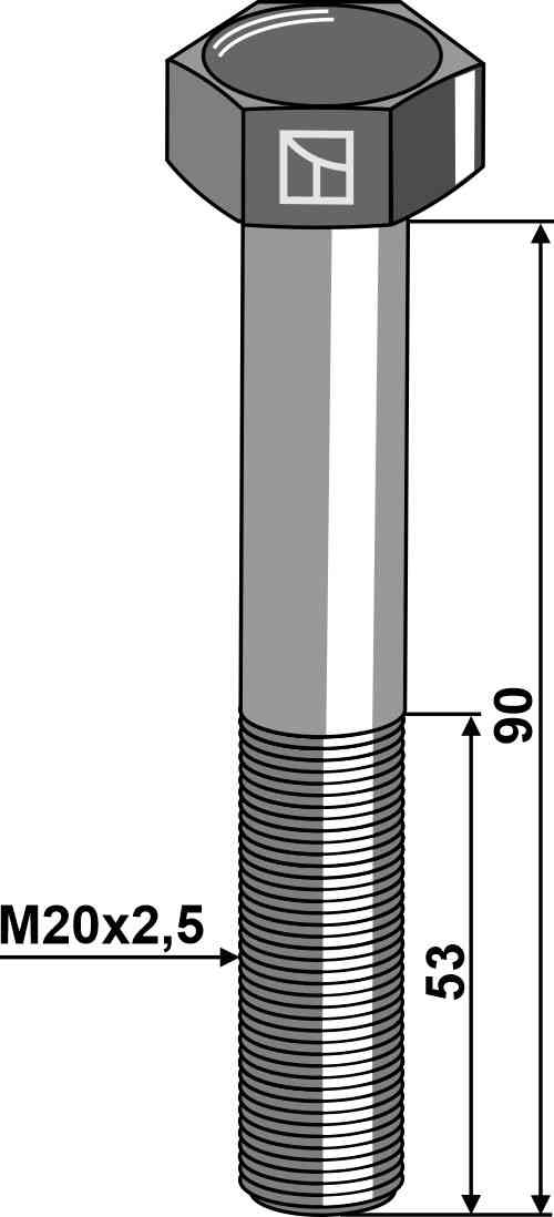 Veiligheidsbout M20 zonder moer passend voor Lemken 3014607