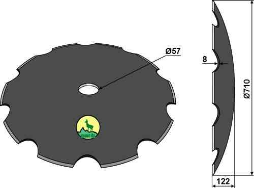 Getande schijf Ø710x8