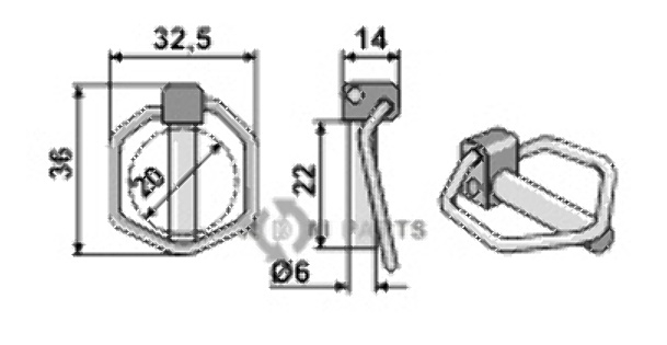 Klappsplint 6.0x21 16-st36-a2g