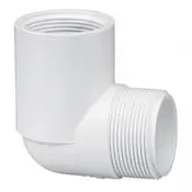 Knie 90° - binnen- x buitendraad - PVC drukfitting dunwandig