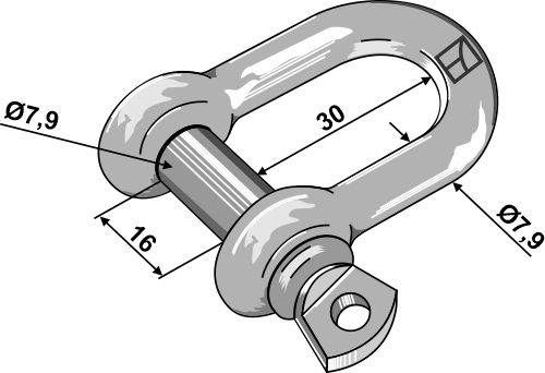 Gerader Schäkel 7,9mm verzinkt