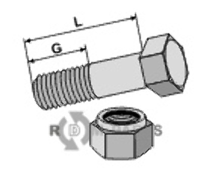 Schraube mit sicherungsmutter - m14x1,5x40 - 12.9 30-1440 Schraube mit sicherungsmutter - m14x1,5x40 - 12.9 30-1440