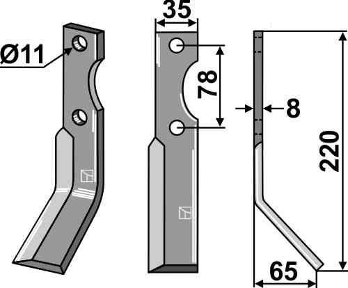 Rotary tine, right model
