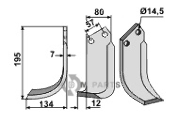 Blade, left model fitting for Breviglieri 20322S