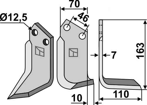 Blade, right model fitting for Muratori 12000700