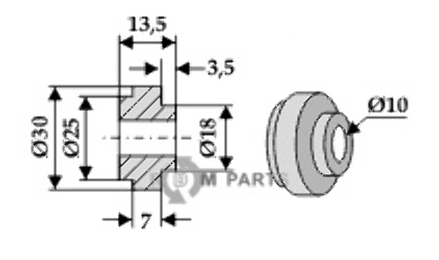 RDM Parts Bush for straw chopper flail blade fitting for Biso 28-801-405-012/3