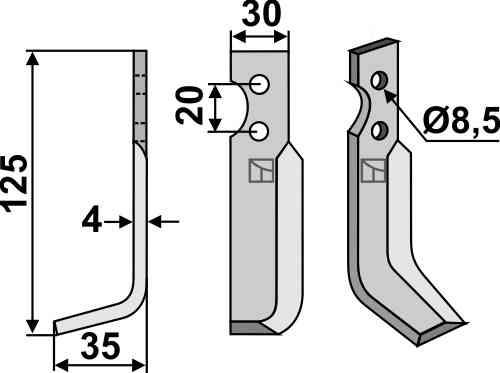 Blade, left model fitting for Bungartz E 5 2057