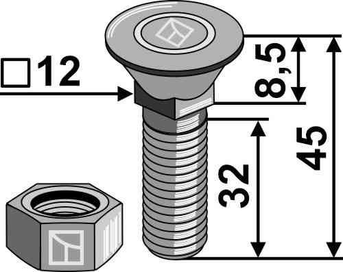 Bolt with self-locking nut