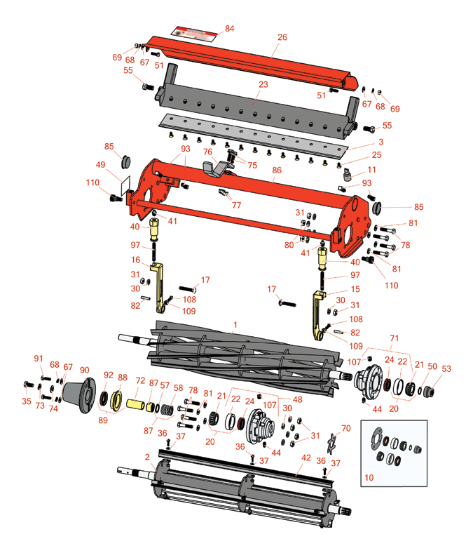 Snijcilinder onderdelen passend voor uw Jacobsen E-plex & E-Plex II