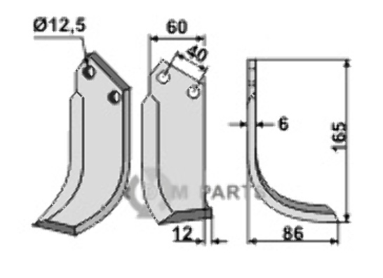 Blade, right model fitting for Badalini 8914