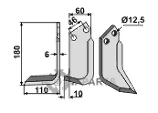 Blade, left model fitting for Muratori 12000401