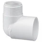 Knie 90°  - Lijm x buitendraad - PVC drukfitting dunwandig