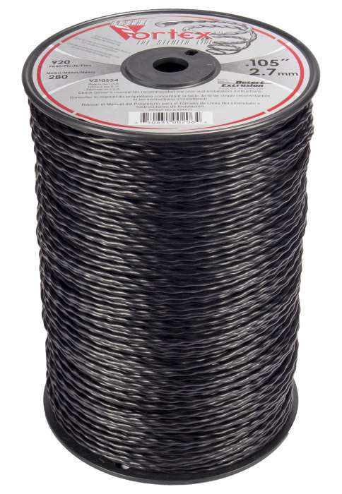 Trimmer line vortex™ spiral black large spool .105" / 2.7mm