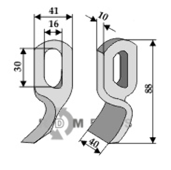 RDM Parts Brigade-blade fitting for Bomford 01.086.06