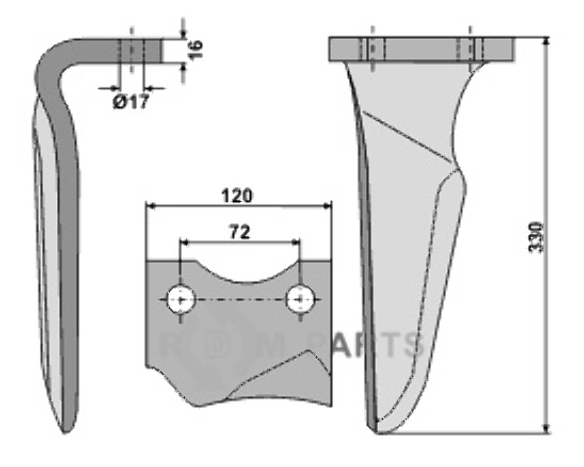 Rotoregtanden,  rechtse uitvoering passend voor Niemeyer 034826 Rotoregtanden,  rechtse uitvoering passend voor Niemeyer 034826