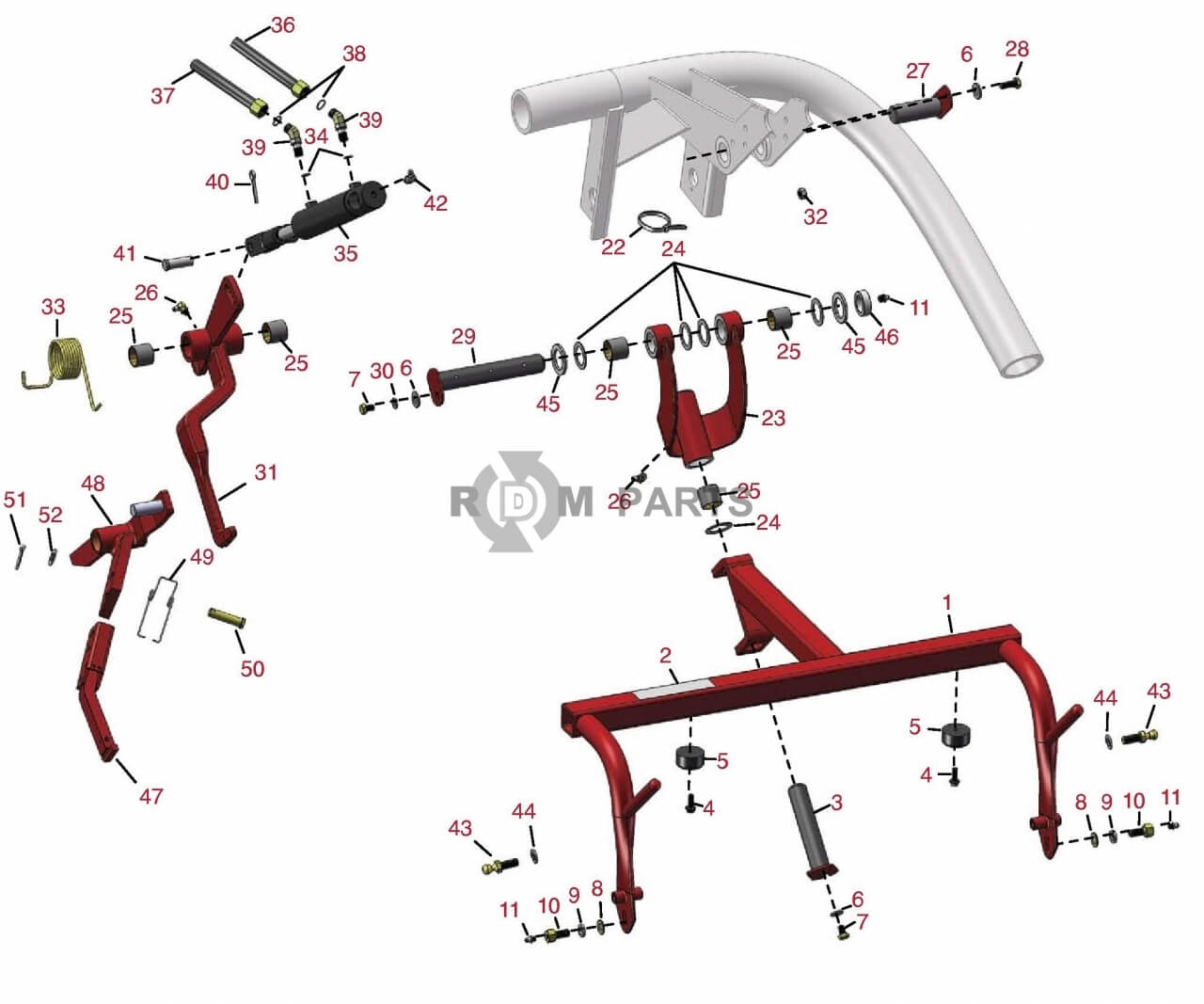 Replacement parts for Toro 3100 Rear pull frame