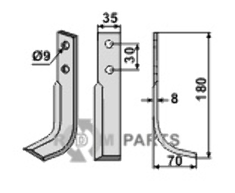 Blade, right model fitting for Goldoni 2064