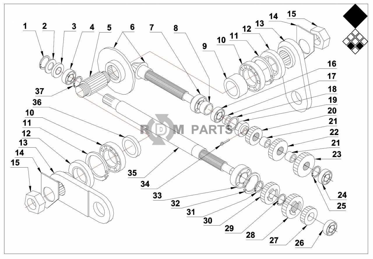 Replacement parts for VD7212 Transmissie
