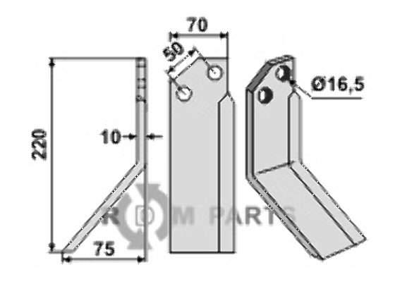 Blade, left model fitting for Badalini FM 6401 A