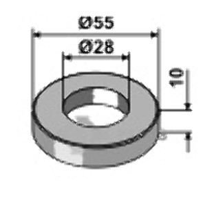 Washer Ø55x10xØ28 63-brt-09