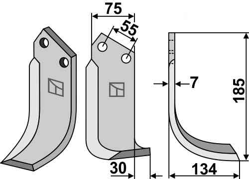 Blade, right model fitting for Nardi 5C5013