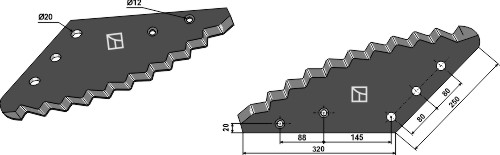 Voermengwagenmes - hardmetaaloplassing passend voor AGM 205001