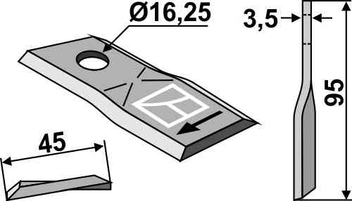 Rotary mower blade fitting for Kuhn 56151310