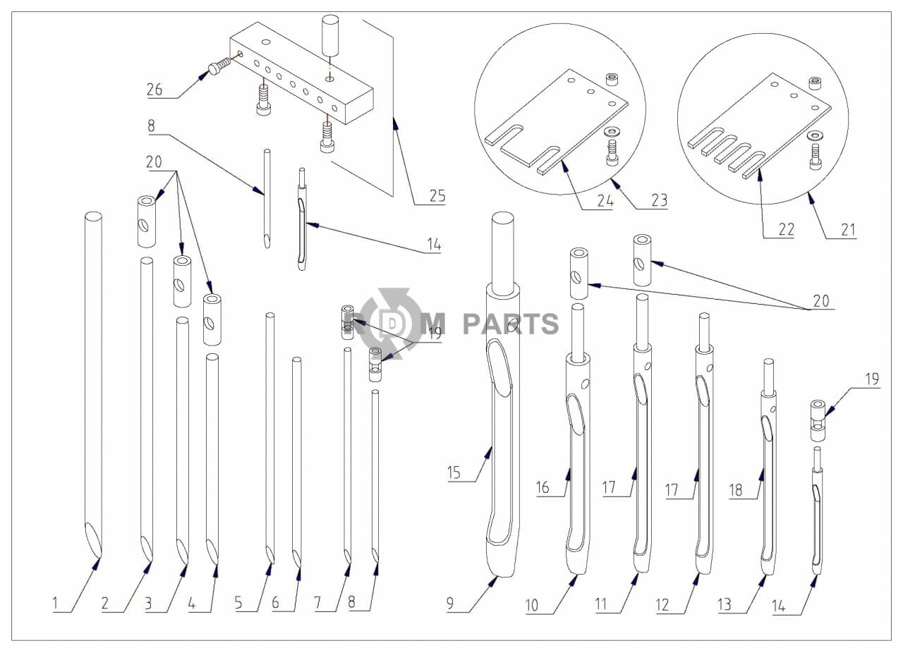 Replacement parts for VD7526 Pennen
