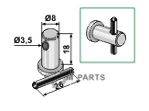 Bolt with pin 63-tor-82