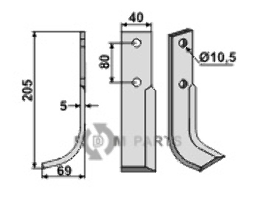 Blade, left model fitting for FM-Matras S