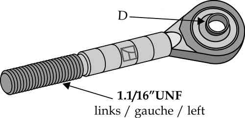 tie-rod 1 1/16" UNF left