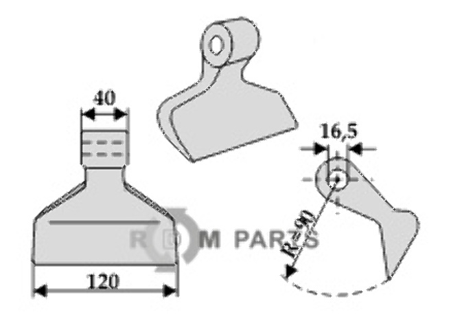 RDM Parts Hamerklepel passend voor Becchio & Mandrile TM152